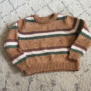 Striped Brown and Green Kids Sweater